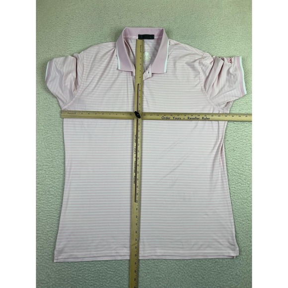 G/Fore Polo Shirt Mens XL Pink White Striped Skull Golf Performance KB Advisors - Picture 7 of 8